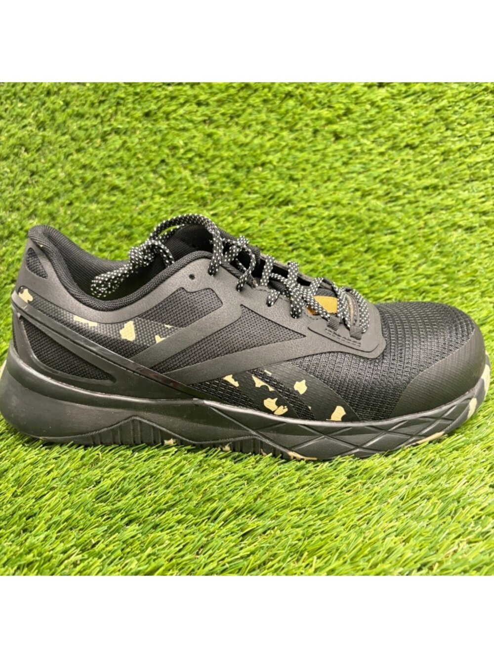Reebok Nanoflex TR Womens Size 10.5 Black Beige Composite Toe Safety Work Shoes
